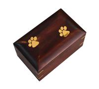 Rosewood Pet Urn | Peaceful Pet Memorial Keepsake Urn | Wooden Engraved Cremation Urns | Memorial Keepsake Memory Box, Paw Print Pets Keepsak Urns Loss Pets Memoriall Remembrance