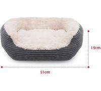 ROSEWOOD PETS JUMBO GREY CORD PLUSH SOFT DOG BED SOFT COSY BEDDING 3 SIZES