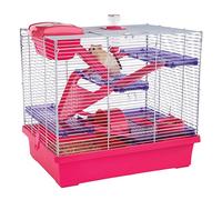 Rosewood Pico Hamster Cage, Extra Large, 5 Tier, with Water Bottle, Food Dish & Exercise Wheel, Pink (50 x 36 x 47 cm)