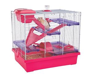 Rosewood Pico Hamster Cage, Extra Large, 5 Tier, with Water Bottle, Food Dish & Exercise Wheel, Pink (50 x 36 x 47 cm)