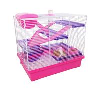 Rosewood Pico Hamster Cage, Extra Large, 5 Tier, with Water Bottle, Food Dish & Exercise Wheel, Pink (50 x 36 x 47 cm)