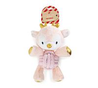Rosewood Pink Reindeer, Christmas Plush and Rope Dog Toy, Pink, Gold, 17cm x 23cm