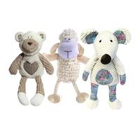Rosewood Plush Squeaky Dog Toy Bundle - Benjamin Bear, Farm Yard Sheep, Maisie Mouse
