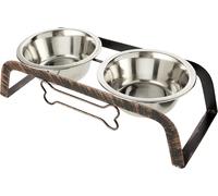 Rosewood Raised Dog Bowl for Medium and Large Dogs with a Sturdy Iron Elevated