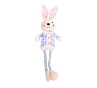 Rosewood Ralphie Rabbit Easter Dog Toy - Plush Canvas Squeaky Dog Toy with Rope Legs and Crinkle Ears, Interactive Play Toy for Dogs & Puppies
