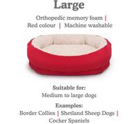 Rosewood Red Orthopaedic Dog Bed 62cm / 85cm Memory Foam Super Soft Dog Basket