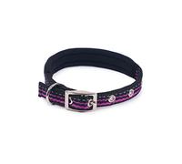 Rosewood Reflective Adjustable Dog Collar Black - 18-22"