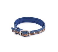 Rosewood Reflective Adjustable Dog Collar Blue - 18-22"