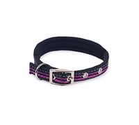 Rosewood Reflective Adjustable Dog Collar, Small, Black, 10 to 14"