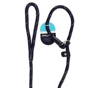 Rosewood Rope Twist Dog Slip Lead - Black/Blue - 160cm
