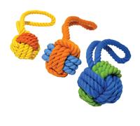 Rosewood Rubber & Rope Ball Tug 11"x3