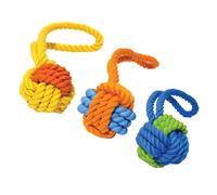 Rosewood Rubber & Rope Ball Tug 9"x3