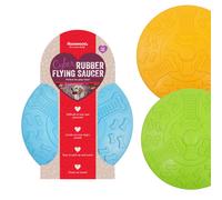 Rosewood Rubber, Tough Chew Resistant, Flying Saucer Frisbee Dog Toy, Large, Assorted Colours,22 cm diameter