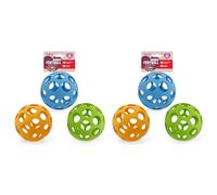 Rosewood Rubber, Tough Chew Resistant, Lattice Football Dog Toy, Assorted Colours (Pack of 2)