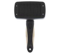 Rosewood Self Cleaning Slicker Brush for Dogs - Small - Dog Brush for Medium to Long Fur - Black - Push Button for Easy Hair Removal