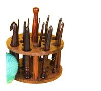 Rosewood Set of 15 Crochet Hooks 3.5 MM to 25 MM, Wooden Yarn Crochet Hooks | Engraved with Sizes (Hooks Stand & 15 Crochets)