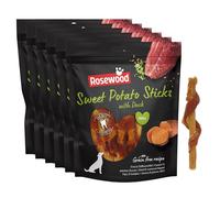 Rosewood Small Duck and Sweet Potato Sticks for Dogs - Real Meat Treats, Grain-Free, High Protein, Supports Dental Hygiene, No Added Sugar, No Artificial Colours or Flavours (Case of 6 x 320g)