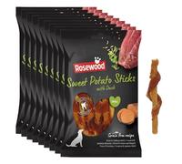 Rosewood Small Duck and Sweet Potato Sticks for Dogs - Real Meat Treats, Grain-Free, High Protein, Supports Dental Hygiene, No Added Sugar, No Artificial Colours or Flavours (Case of 10 x 80g)