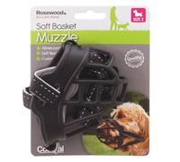 Rosewood Soft Basket Muzzle for Dogs - Padded Straps for Comfort, Ideal for Bite Risk, Wound Licking, Vets, Wildlife Hunting, Busy Environments - Comfortable and Adjustable Fit, Size 2