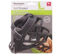 Rosewood Soft Basket Muzzle for Dogs - Padded Straps for Comfort, Ideal for Bite Risk, Wound Licking, Vets, Wildlife Hunting, Busy Environments - Comfortable and Adjustable Fit, Size 5