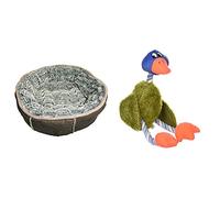 Rosewood Soft Luxurious and Comfortable Cat Dog Donut Bed with Anti Slip Base with Rosewood Delia Duck Dog Toy