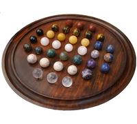 Rosewood Solitaire Board Game Set with 36 Natural Marbles - Authentic Handmade Solitaire Boards | for Adults on Any Occasion (12 inches)