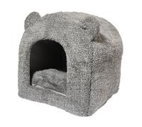 40 Winks Cat Hooded Bed Grey Teddy Bear 38x38cm