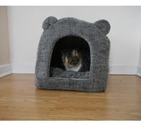 Rosewood Teddy Bear Grey Cat Puppy Small Dog Kitten Igloo Bed 38cm