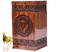 Rosewood Urn for Human Ashes - Tree of Life Wooden Box - Personalized Cremation Urn for Ashes Handcrafted Large Wooden Urn Box (L(11.25X6.25”)250CU, rosewood Handcross)