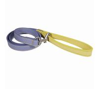 Rosewood Vegan Leather Dog Lead - PU Leather Pet Leash for Small, Medium & Large Dogs - Stylish, Durable Lead with Metal Hardware - Blue/Yellow, 102cm