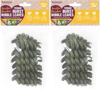 Rosewood Veggie Burst Nibble Leaves - Treat and Gnaw, Made with Natural Grasses and Vegetables, Boredom Breaker Treats for Rabbits, Guinea Pigs, Hamsters and all other Small Animals, 6pc (Pack of 2)