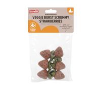 Rosewood Veggie Burst Scrummy Strawberries - Treat and Gnaw, Made with Natural Grasses and Vegetables, Boredom Breaker Treats for Rabbits, Guinea Pigs, Hamsters and all other Small Animals, 6pc