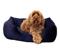 Rosewood Velvet Square Dog Bed, Navy, Small