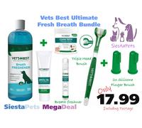 Rosewood Vets Best Breath Fresh Ultimate Bundle Water Additive Pads Gel Spray ++