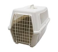 Rosewood Vision Classic 60 Cat Carrier, Medium - Pet Travel Crate, Portable Hard-Shell Plastic Carrier for Cats, Kittens and Small to Medium Pets - Mocha/White
