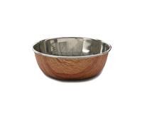 Rosewood Wood Effect Stainless Steel Pet Bowl for Cats & Dogs