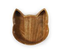Rosewood Wooden Cat Shaped Bowl - 420ml