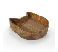 Rosewood Wooden Cat Shaped Bowl - 420ml