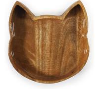 Rosewood Wooden Cat Shaped Food Bowl for Cats, 420ml Capacity