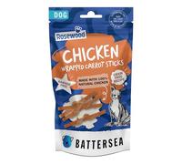 Rosewood x Battersea Chicken Wrapped Carrot Sticks Dog Treats 80g - Natural Chicken Breast, High Protein, Rawhide-Free, Grain-Free Chews, Healthy Training Reward