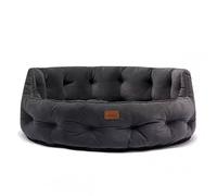 Rosewood x Joules Grey Chesterfield Pet Bed, Small ? Luxury Velvet Dog Bed with Non-Slip Base, Extra Padding & Supportive Cushion ? Stylish