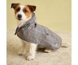 Rosewood x Joules Henson Check Packaway Dog Jacket, Small - Lightweight Water-Resistant Coat with Hood, Adjustable Velcro Fastenings, Portable for Travel & Walks