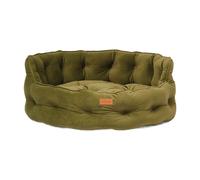 Rosewood x Joules Khaki Chesterfield Pet Bed, Small - Luxury Velvet Dog Bed with Non-Slip Base, Extra Padding & Supportive Cushion - Stylish Sofa-Inspired Design, Comfortable Resting Spot