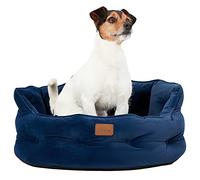 Rosewood x Joules Navy Chesterfield Pet Bed, Small - Luxury Velvet Dog Bed with Non-Slip Base, Extra Padding & Supportive Cushion - Stylish Sofa-Inspired Design, Comfortable Resting Spot