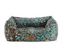Rosewood x Morris & Co. Blackthorn Box Bed for Dogs, Medium Dog Bed, Green, Padded Sides, Non-Slip Base, Washable, Luxury William Morris Print