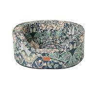 Rosewood x Morris & Co. Honeysuckle & Acorn Oval Dog Bed, Large - Luxury Reversible Pet Bed with Iconic William Morris Floral Prints, Soft Washable Cushion, Padded Sides - Stylish Heritage Design