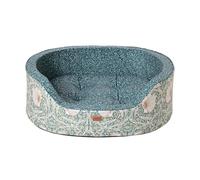 Rosewood x Morris & Co. Pimpernel & Lily Leaf Oval Dog Bed, Large - Luxury Reversible Pet Bed with Iconic William Morris Floral Prints, Soft Washable Cushion, Padded Sides - Stylish Heritage Design