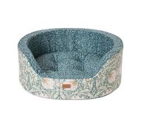 Rosewood x Morris & Co. Pimpernel & Lily Leaf Oval Dog Bed, Medium - Luxury Reversible Pet Bed with Iconic William Morris Floral Prints, Soft Washable Cushion, Padded Sides - Stylish Heritage Design