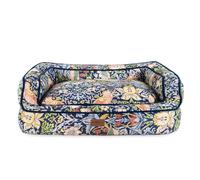Rosewood x Morris & Co. Strawberry Thief Sofa Bed for Dogs, Medium Dog Bed, Dark Blue, Thickly Padded, Non-Slip Base, Washable, Luxury William Morris