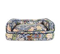 Rosewood x Morris & Co. Strawberry Thief Sofa Bed for Dogs, Medium Dog Bed, Dark Blue, Thickly Padded, Non-Slip Base, Washable, Luxury William Morris Print